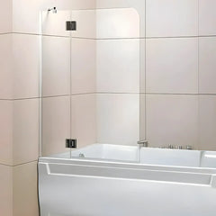 Paravan Cada Pliabil BP2801 100cm X 130cm, Sticla Securizata, Profil Cromat din Aluminiu-Diplon