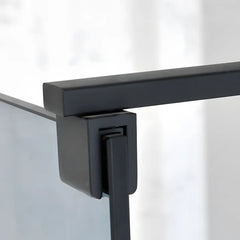 Paravan dus tip walk in BP6612-120*195cm, Diplon, Sticla securizata neagra 8 mm, Profil Aluminiu Negru-Diplon
