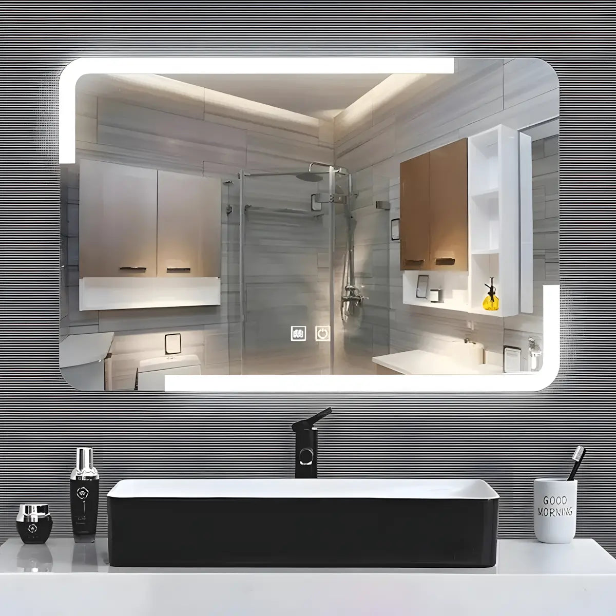 Oglinda baie J1578 cu iluminare LED si Functie Dezaburire, Dimensiune 80*60cm-Diplon