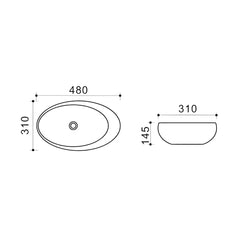 Lavoar Baie Salamanka 48x31cm, Auriu, Ceramica