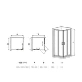Cabina de dus BR6692CG-80X100cm, Sticla Securizata Gri, Cadru Aluminiu Cromat, usi Culisante-Diplon