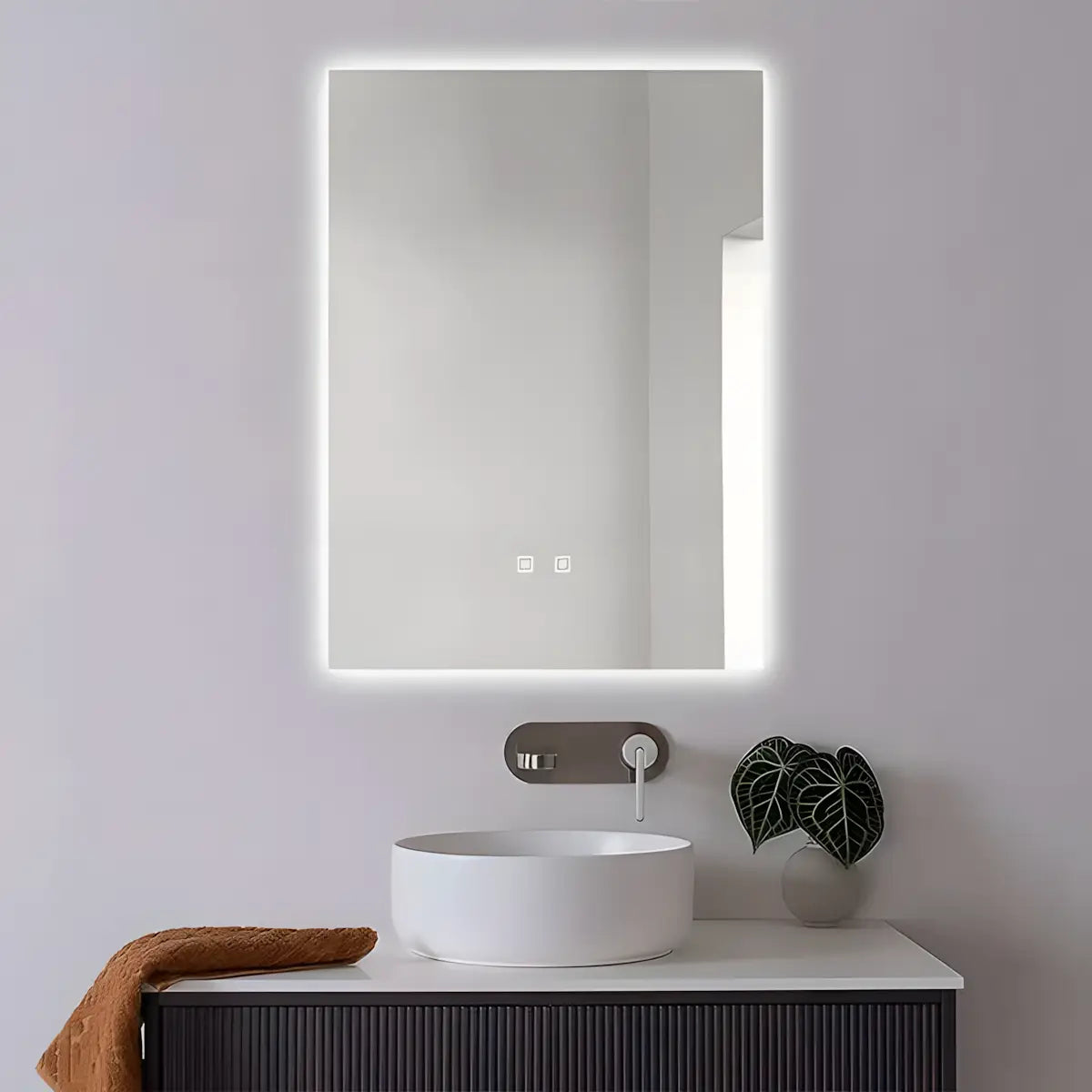 Oglinda baie J1587 cu iluminare LED si Functie Dezaburire, Dimensiune 50*70cm-Diplon