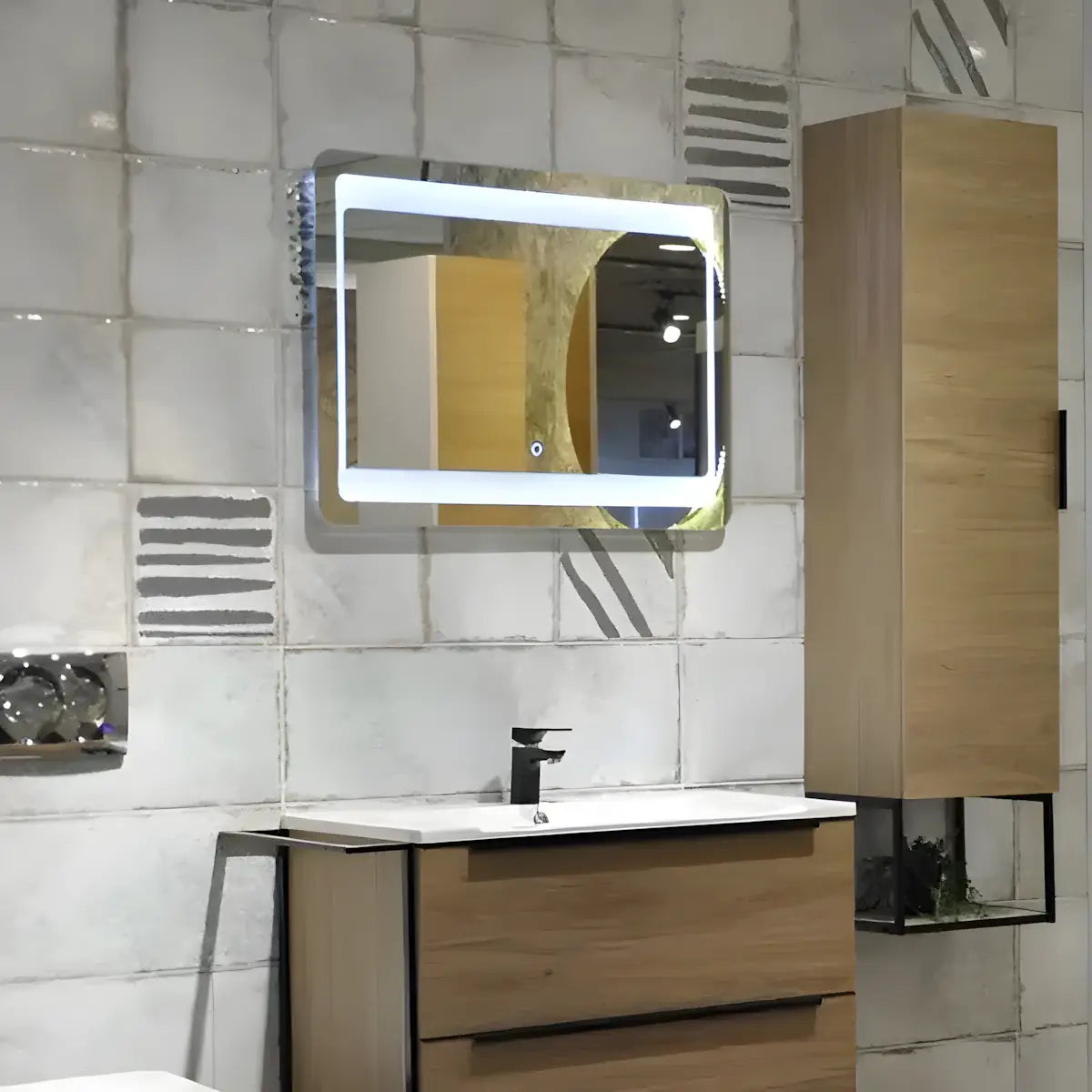 Oglinda de Baie cu Lumina Led J1562, Dimensiune 80X60cm-Diplon