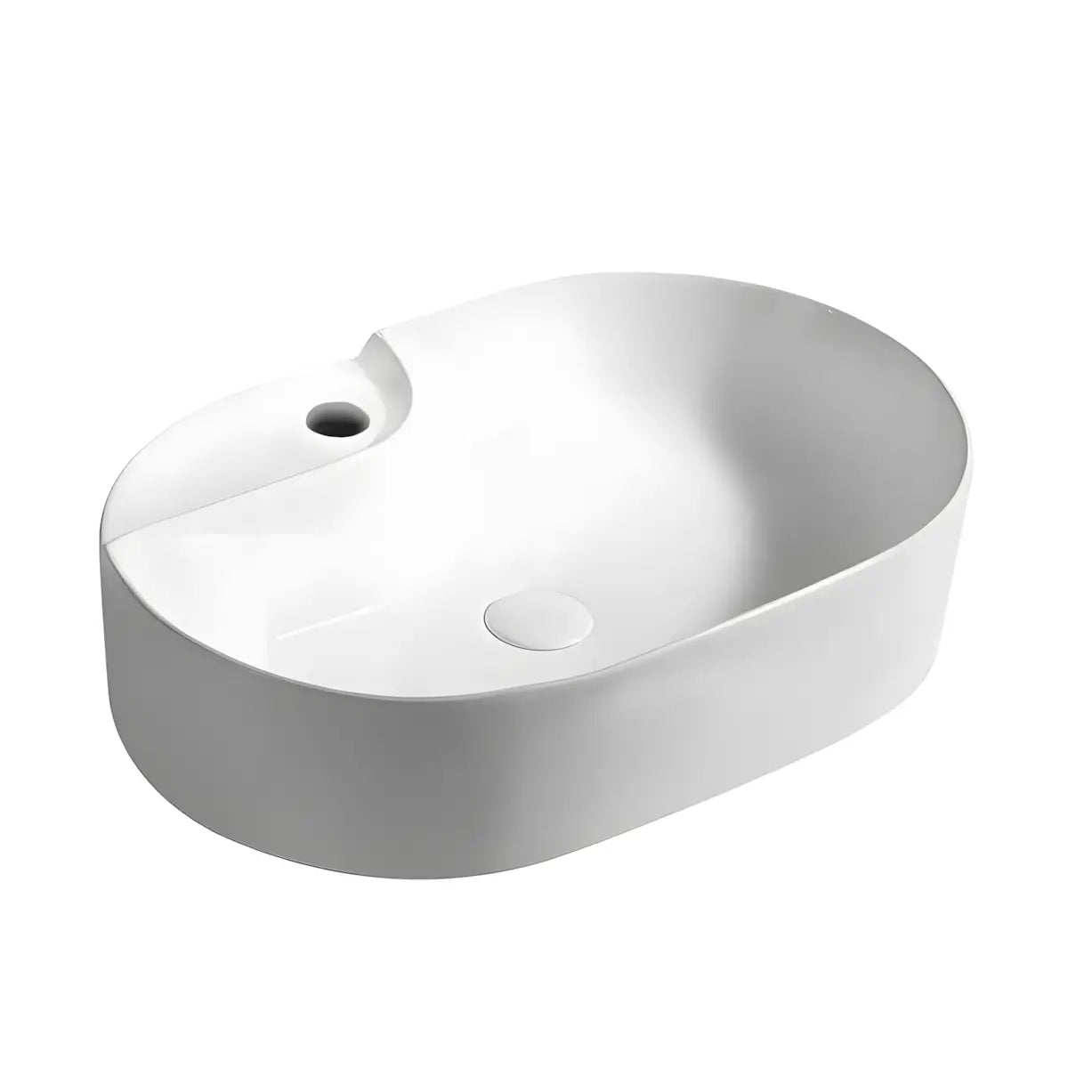 Lavoar pe Blat WB6424, Culoare Alb, Material Portelan, Dimensiune 59x39cm-Diplon