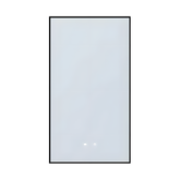Oglinda Baie J1582 50cm x 90cm, Rama Aluminiu Negru Mat, cu Lumina Led si Functie Dezaburire-Diplon