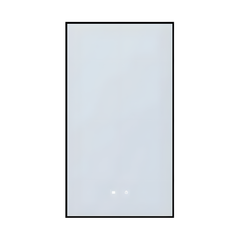 Oglinda Baie J1582 50cm x 90cm, Rama Aluminiu Negru Mat, cu Lumina Led si Functie Dezaburire-Diplon