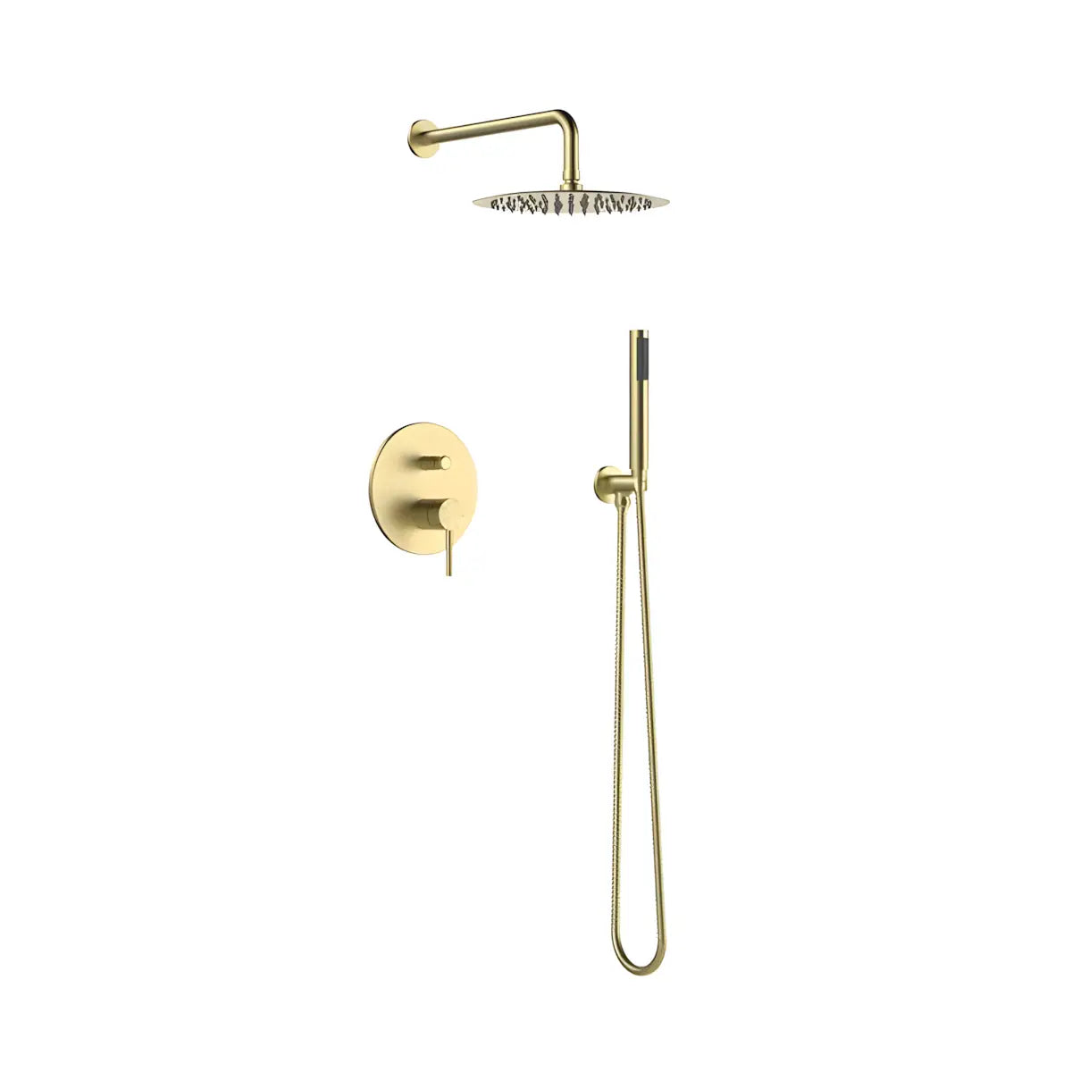 Set de dus incastrat ST2030GL, 7 in 1, para de dus fixa si mobila, comutator, Culoare auriu-Diplon