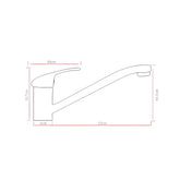 Baterie bucatarie ST8714, Monocomanda, Argintiu Cromat, Pipa Lunga