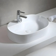 Lavoar pe Blat WB6424, Culoare Alb, Material Portelan, Dimensiune 59x39cm-Diplon