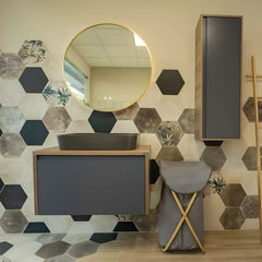 Oglinda Baie Led Magnolia R80cm, Auriu, Functie Dezaburire