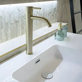 Baterie inalta pentru lavoar ST2512-1GL, Material Alama, Finisaj Auriu Antichizat, Cartus ceramic