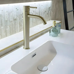 Baterie inalta pentru lavoar ST2512-1GL, Material Alama, Finisaj Auriu Antichizat, Cartus ceramic