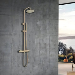 Coloana de dus cu baterie BGQ4901GL, Culoare auriu, comutator, Para fixa si mobila-Diplon