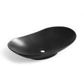 Lavoar pe blat WB6304 63.5x37cm,Material Portelan, Culoare Negru, Design Modern, Finisaj Mat-Diplon