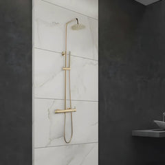 Coloana de dus cu baterie BGQ4901GL, Culoare auriu, comutator, Para fixa si mobila-Diplon