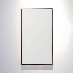 Oglinda Baie J1582 50cm x 90cm, Rama Aluminiu Negru Mat, cu Lumina Led si Functie Dezaburire-Diplon