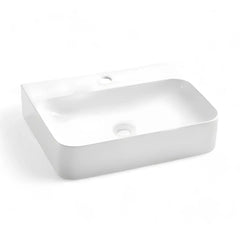 Chiuveta Baie 60.5x47cm, WB6438-60, Tip Montaj Suspendat sau pe Blat, Culoare Alb, Portelan, Cu Gaura Baterie, Fara Preaplin-Diplon