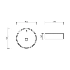 Lavoar Baie Pe Blat Oslo R49cm, Alb, Portelan