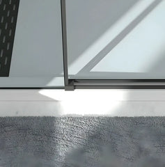 Cabina de dus BR6631CA 90X90cm, Sticla Securizata 6mm, Profil Aluminiu Negru, Usi Culisante-Diplon