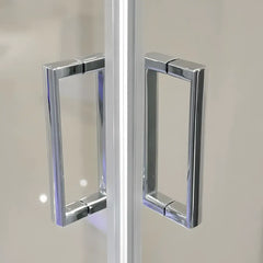 Cabina de dus BR6692CA-80*100cm, Sticla Securizata 5mm, Profil Aluminiu Cromat, Usi Culisante-Diplon