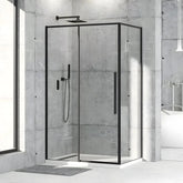 Cabina de dus BR6612CA 80X120cm, Sticla Securizata, Profil Aluminiu Negru-Diplon