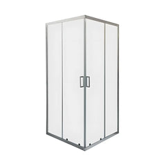 Cabina de dus BR6692CF-80X80cm, Sticla Securizata Mata, Profil Aluminiu Cromat, Usi Culisante-Diplon