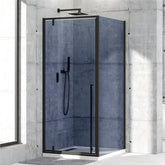 Cabina de dus BR6614CG 90X90cm, Patrata, Sticla Securizata Gri 6mm, Profil Aluminiu Negru