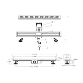 Rigola De Dus ZenFlow G1 650mm, Otel Inoxidabil, Auriu Periat