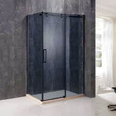 Cabina De Dus Gal 80x100cm, Sticla Securizata Gri 8mm, Profil Aluminiu Negru, Usa Culisanta-Diplon