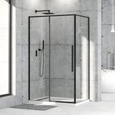 Cabina De Dus Oto 80*120cm Outlet, Sticla Securizata 6mm, Profil Aluminiu Negru, Usa Culisanta-Diplon