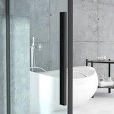 Cabina De Dus Oto 80x120cm, Sticla Securizata Gri 6mm, Profil Aluminiu Negru, Usa Culisanta