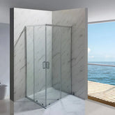 Cabina De Dus Pan 80x100cm Outlet, Sticla Securizata, Profil Aluminiu Cromat, Usi Culisante-Diplon