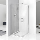 Cabina De Dus Pan 90x90cm Outlet, Sticla Securizata, Profil Aluminiu Cromat, Usi Culisante-Diplon