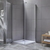 Cabina de Dus BR6601-90*90cm, Sticla Securizata Transparenta 8mm, Profil Aluminiu Cromat-Diplon