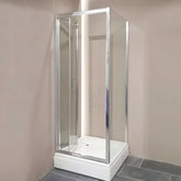 Cabina de dus BR5761CA-80, Dimensiune 80X80cm, Sticla Securizata Transparenta, Usa Culisanta-Diplon