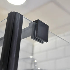 Cabina de dus BR6611 90X90cm Outlet, Sticla Securizata 8mm, Profil Aluminiu Negru-Diplon