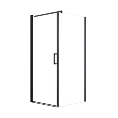 Cabina de dus BR6611 90X90cm Outlet, Sticla Securizata 8mm, Profil Aluminiu Negru-Diplon