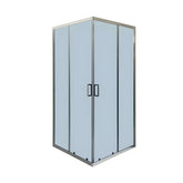 Cabina de dus BR6692CG, Dimensiune 80X80cm, Sticla Securizata Gri, Cadru Aluminiu Cromat, usi Culisante-Diplon