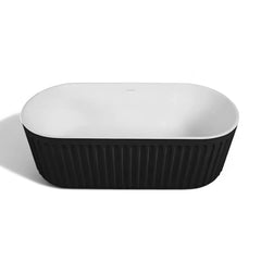 Cada Freestanding Helena 170×75cm, Compozit Piatra Artificiala, Finisaj Negru Mat-Diplon