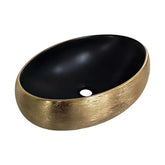 Lavoar Pe Blat Santa Fe 48x34cm, Negru Si Auriu, Portelan, Outlet-Diplon