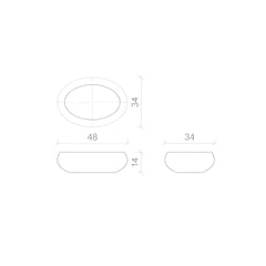 Lavoar Pe Blat Santa Fe 48x34cm, Negru Si Auriu, Portelan, Outlet-Diplon