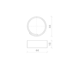 Lavoar pe Blat Oziris R44cm, Alb, Ceramica