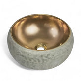 Lavoar pe blat WB6332 R41cm, Material Portelan, Culoare Bronz, Forma Rotunda, Design Modern-Diplon