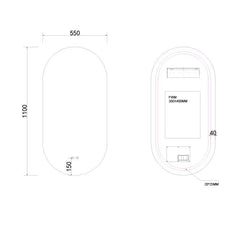 Oglinda Baie Led Kala 110x55cm, Functie Dezaburire, Outlet-Diplon