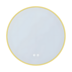 Oglinda Baie Led Magnolia R80cm, Auriu, Functie Dezaburire, Outlet-Diplon