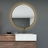 Oglinda Baie Led Magnolia R90cm, Negru Mat, Functie Dezaburire-Diplon