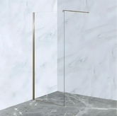 Paravan Dus Walk-In Una 80x195cm Outlet, Sticla Securizata 8mm, Profil Aluminiu Auriu-Diplon