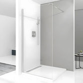 Paravan Dus Walk-In Una 90x195cm Outlet, Sticla Securizata 8mm, Profil Aluminiu Cromat-Diplon