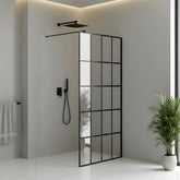 Paravan Dus Walk-In Zoe 80x200cm, Sticla Securizata 8mm, Profil Aluminiu Negru-Diplon