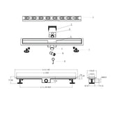 Rigola De Dus ZenFlow MB1 550mm, Otel Inoxidabil, Negru Mat-Diplon